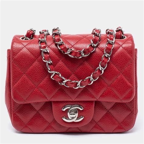 chanel mini square caviar red|Flap Bags .